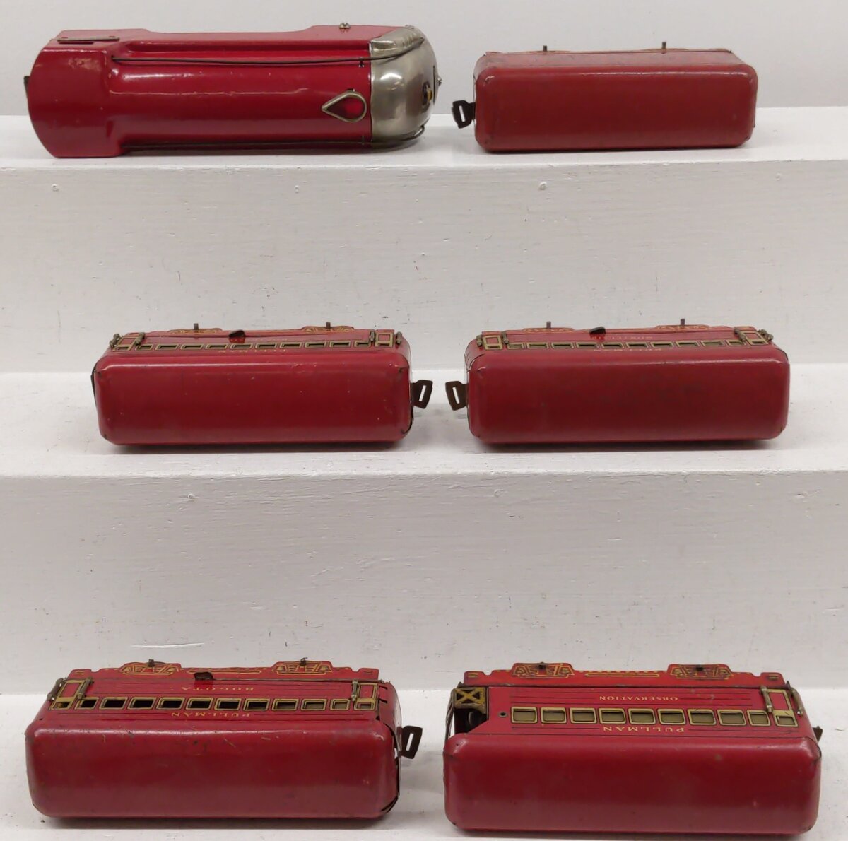 Marx 635 Vintage O Gauge Red NYC 'The Mercury' Steam Locomotive Passenger Set VG