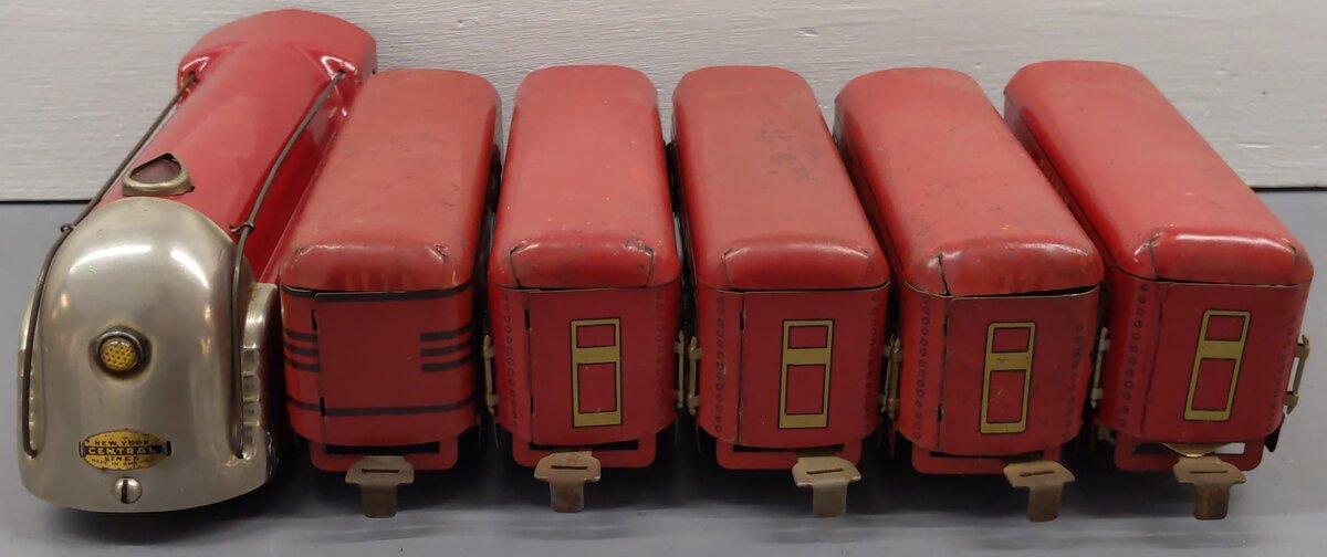Marx 635 Vintage O Gauge Red NYC 'The Mercury' Steam Locomotive Passenger Set VG