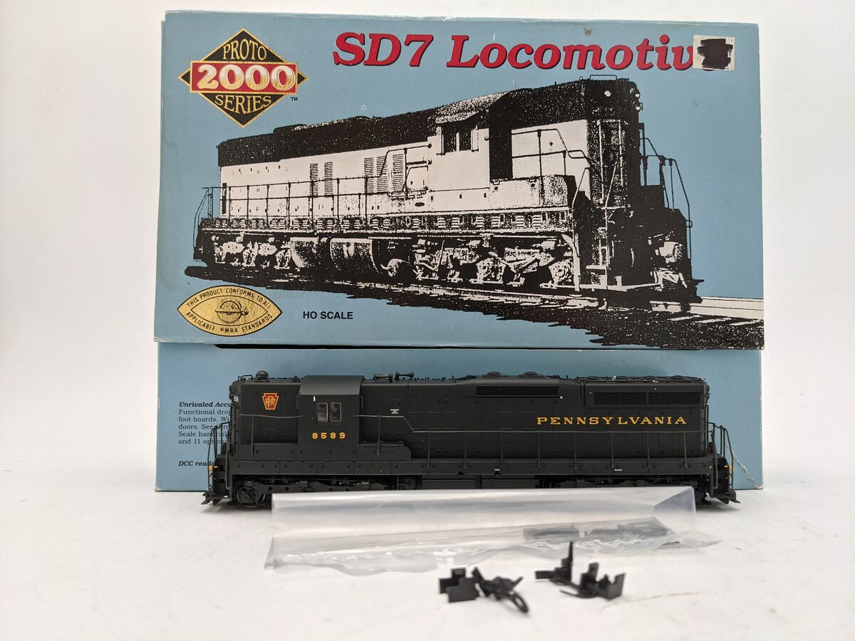 Proto 2000 8098 HO Scale Pennsylvania Powered SD7 Diesel Locomotive #8589 EX/Box