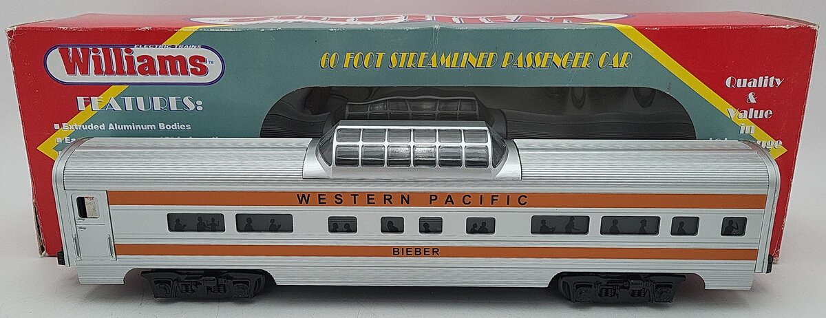 Williams O Gauge Western Pacific Aluminum Bieber Vista Dome Car LN/Box
