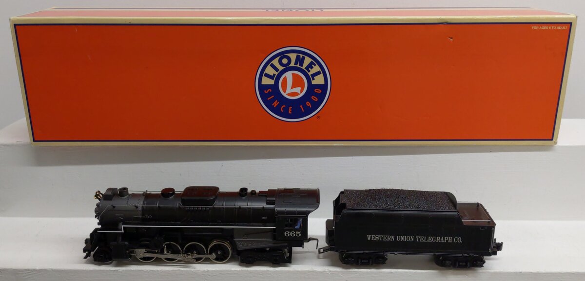 Lionel 6-28665 O Gauge Western Union 2-8-4 Steam Locomotive #665 EX/Box