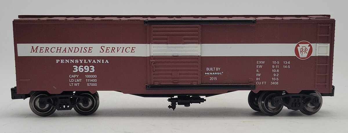Menards  O Gauge Pennsylvania Railroad Merchandise Service Boxcar #3693 EX