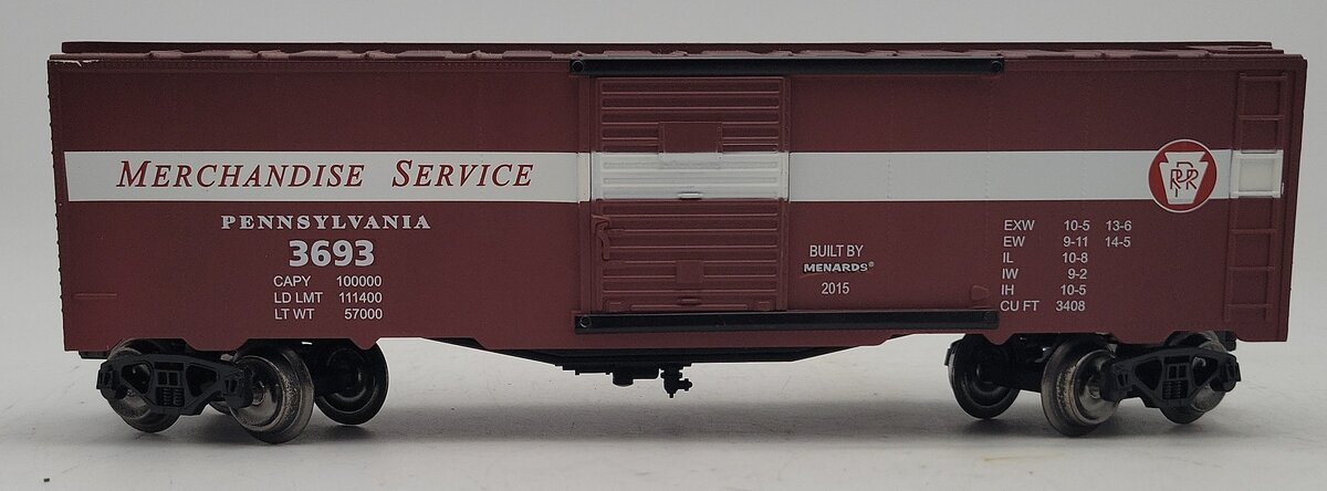 Menards  O Gauge Pennsylvania Railroad Merchandise Service Boxcar #3693 EX