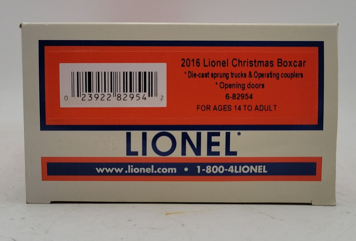 Lionel 6-82954 O 2016 Lionel Christmas Boxcar EX/Box