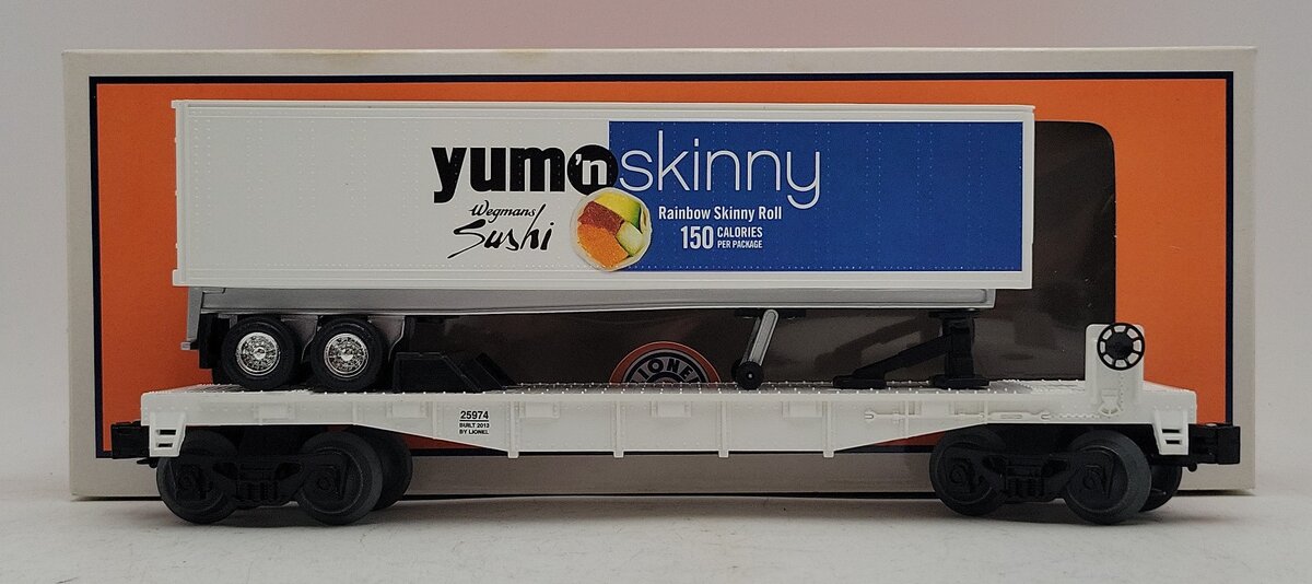 Lionel 6-25974 O Gauge Wegmans Flat Car with Trailer LN/Box