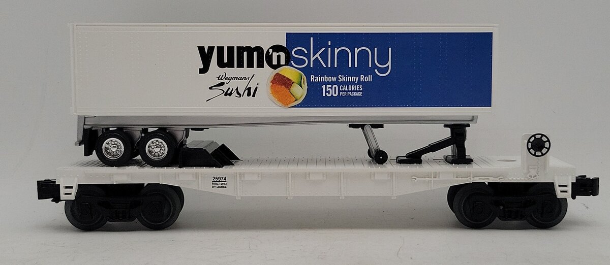 Lionel 6-25974 O Gauge Wegmans Flat Car with Trailer LN/Box
