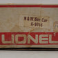 Lionel 6-9704 O Gauge Norfolk and Western Tuscan Boxcar VG/Box