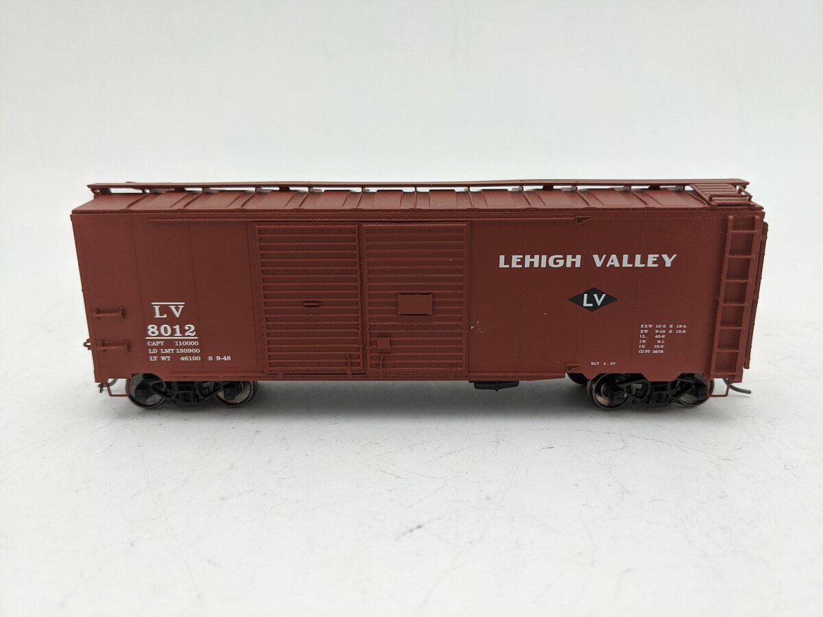 Red Caboose 38521-28 HO Scale Lehigh Valley #8012 Double Door Boxcar EX/Box