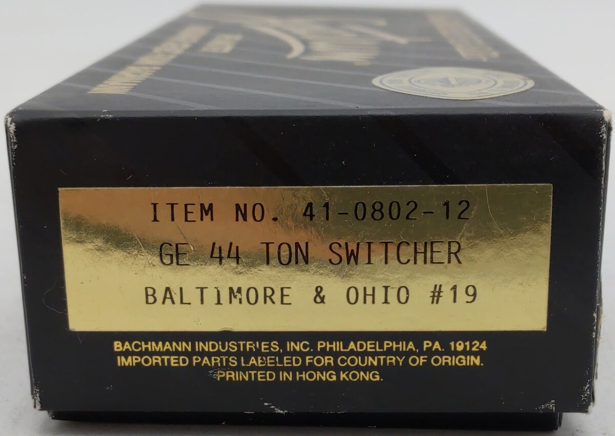 Bachmann 41-0802-12 HO Scale B&O GE 44 Ton Diesel Switcher #19 LN/Box