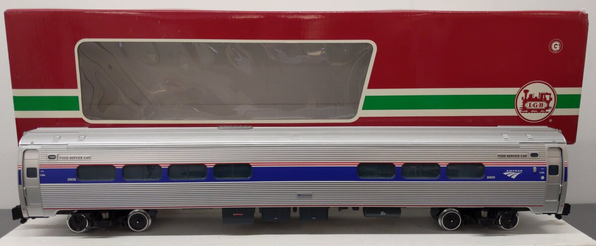 LGB 33224 G Scale Amtrak Amfleet Phase V Cafe Car #20035 (Metal Wheel) EX/Box