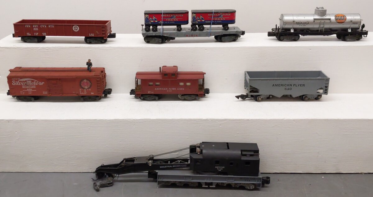 American Flyer S Gauge Vintage Freight Cars #24110,5016,640,930,970,944 [7] VG