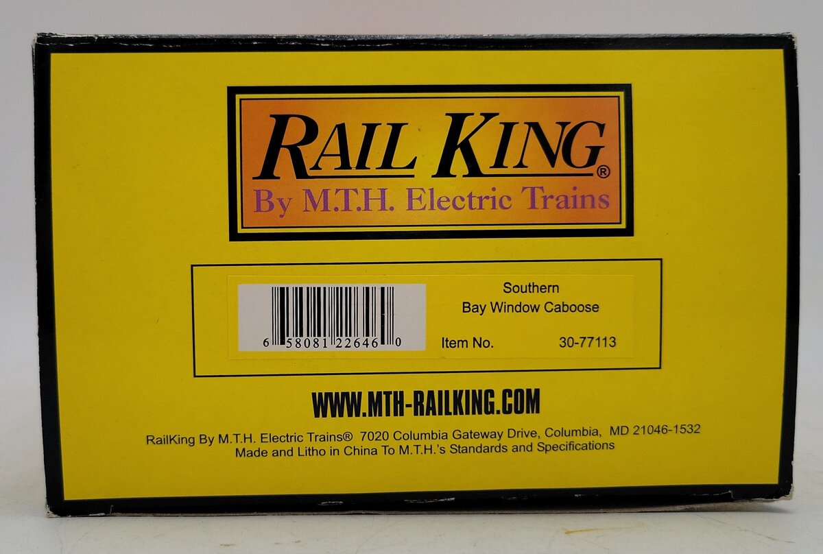 MTH 30-77113 O Gauge Southern Bay Window Caboose EX/Box