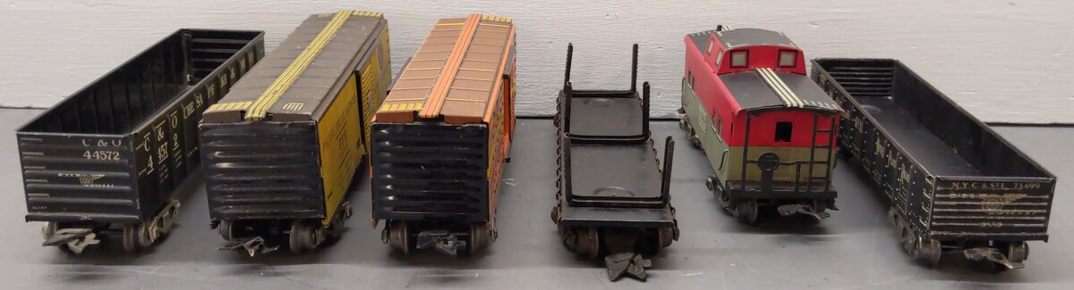 Marx O Gauge Vintage Freight Cars #20102,71499,44572,33773,35461,13549 [6] VG