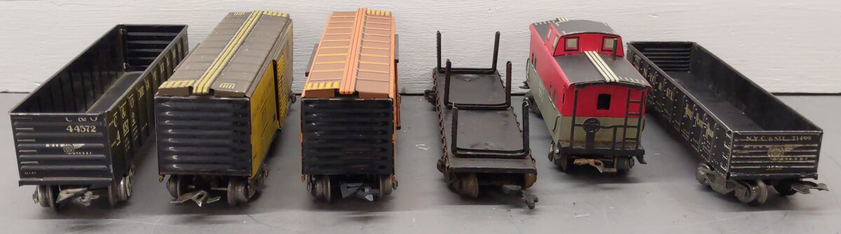 Marx O Gauge Vintage Freight Cars #20102,71499,44572,33773,35461,13549 [6] VG