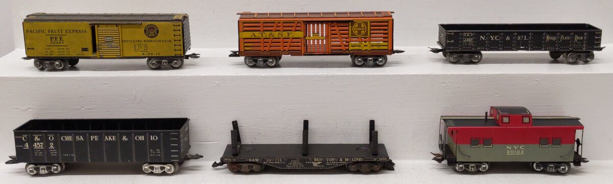Marx O Gauge Vintage Freight Cars #20102,71499,44572,33773,35461,13549 [6] VG