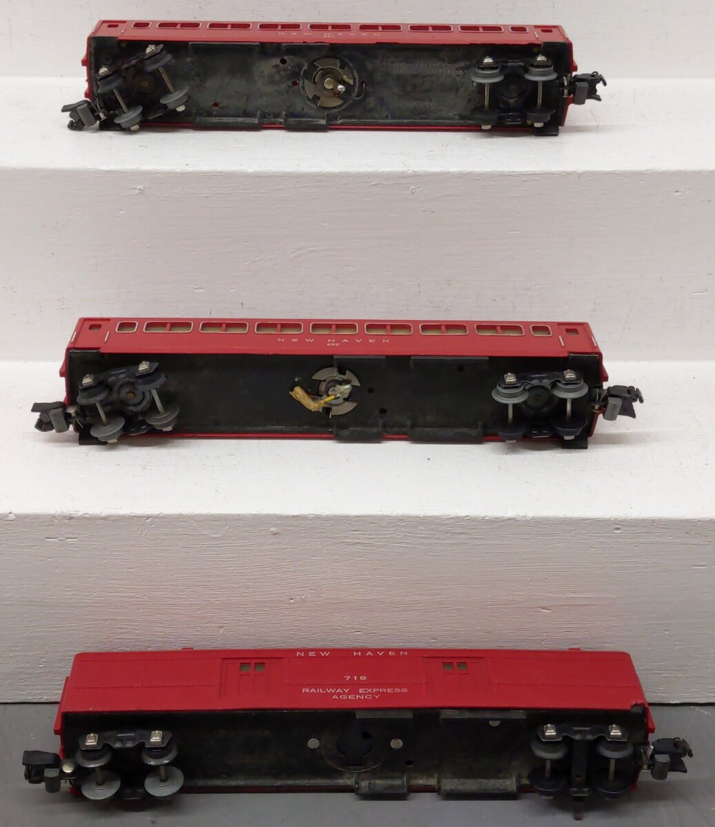 American Flyer S Gauge Vintage New Haven Passenger Cars #650,650,718 [3] EX