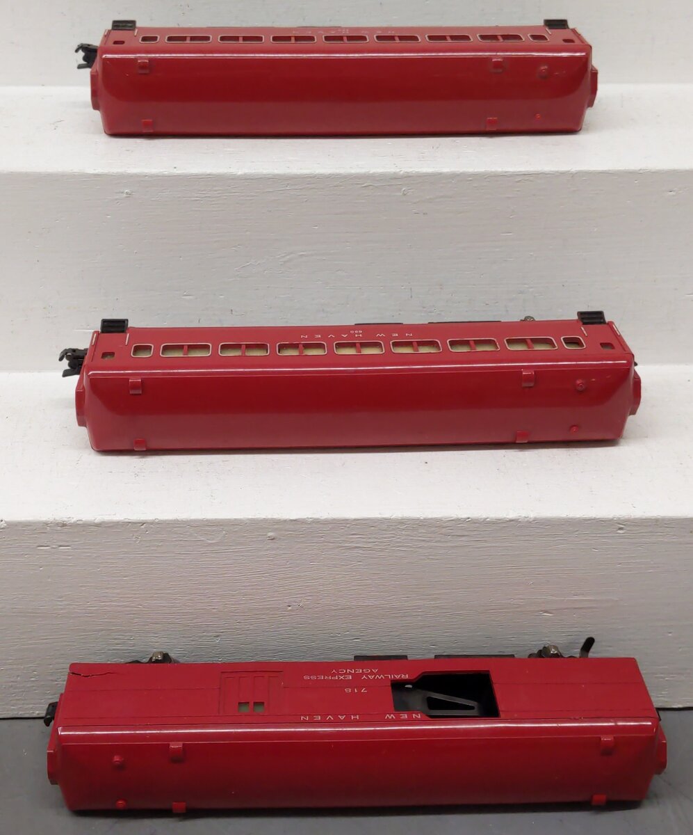 American Flyer S Gauge Vintage New Haven Passenger Cars #650,650,718 [3] EX