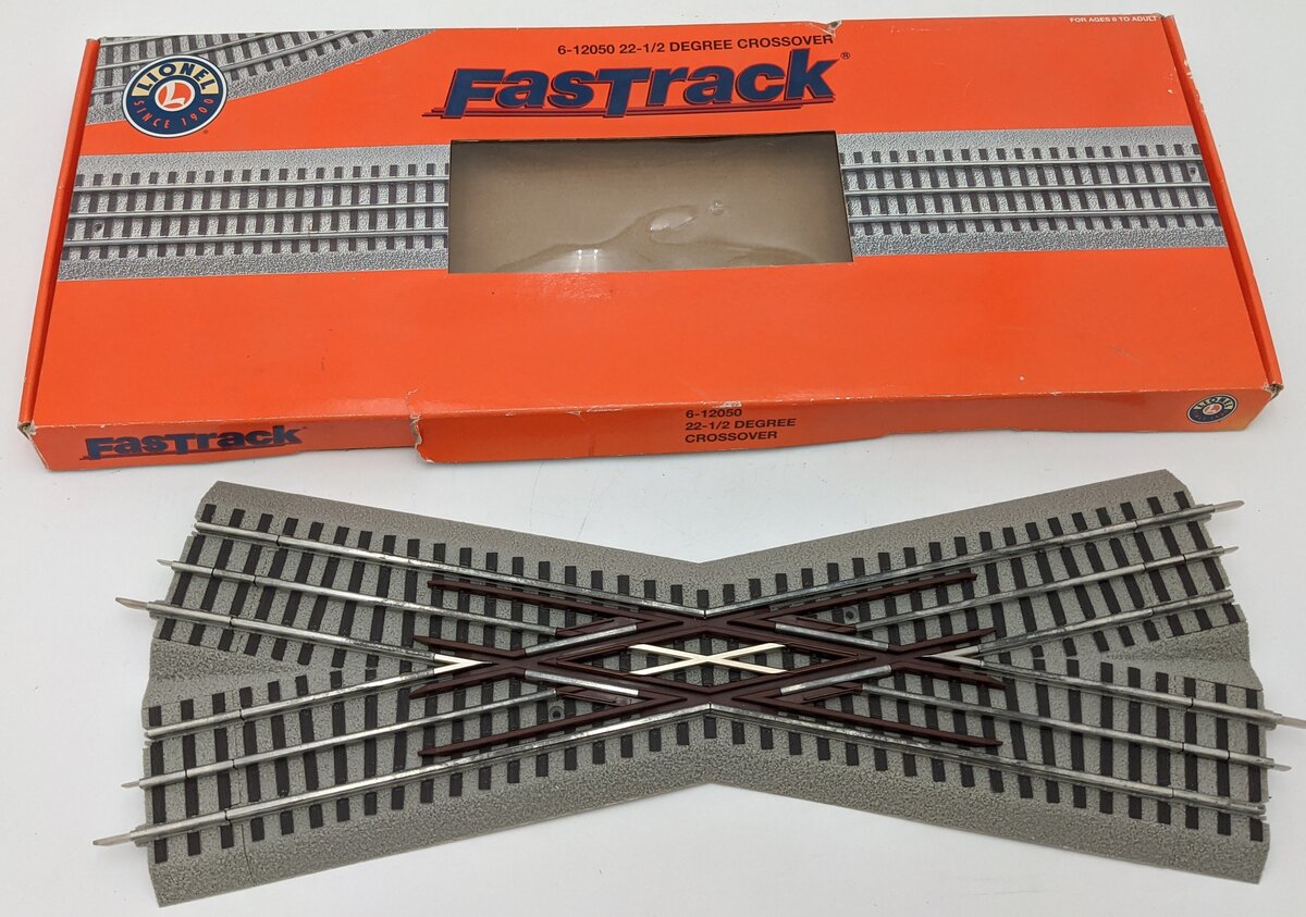 Lionel 6-12050 O Gauge FasTrack 22.5 Degree Crossover LN/Box