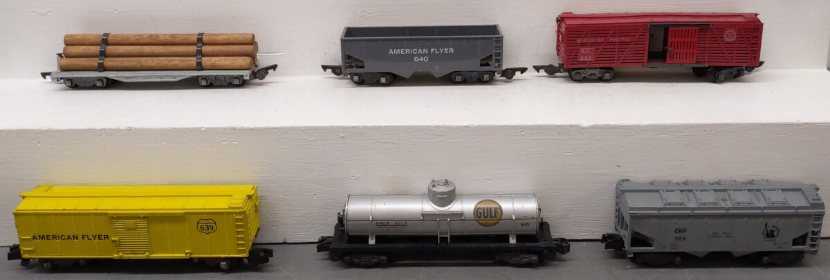 American Flyer S Gauge Vintage Freight Cars #605,640,629,639,925,924 [6] VG