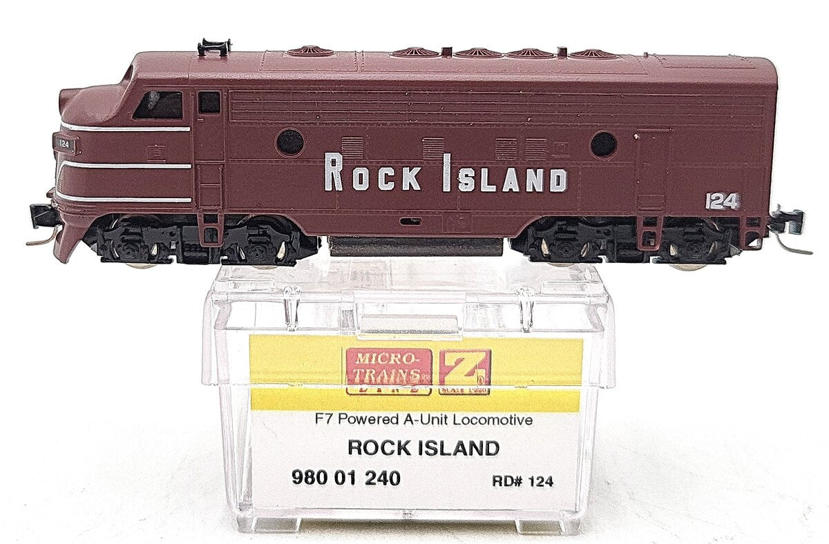 Micro-Trains 98001240 Z Rock Island EMD F-7A Unit Powered Diesel Locomotive #124 LN/Box