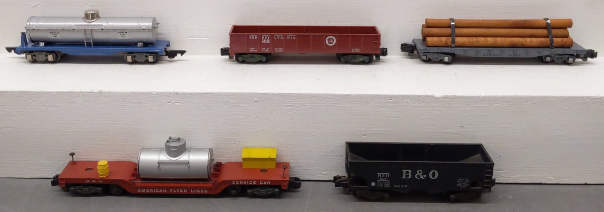 American Flyer S Gauge Vintage Freight cars #801,948,42597,24106 [5] VG