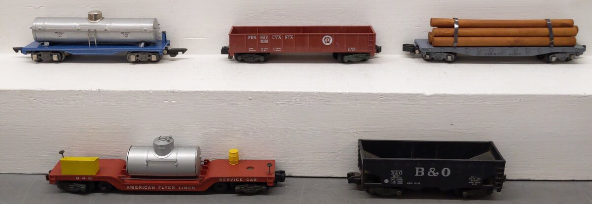 American Flyer S Gauge Vintage Freight cars #801,948,42597,24106 [5] VG