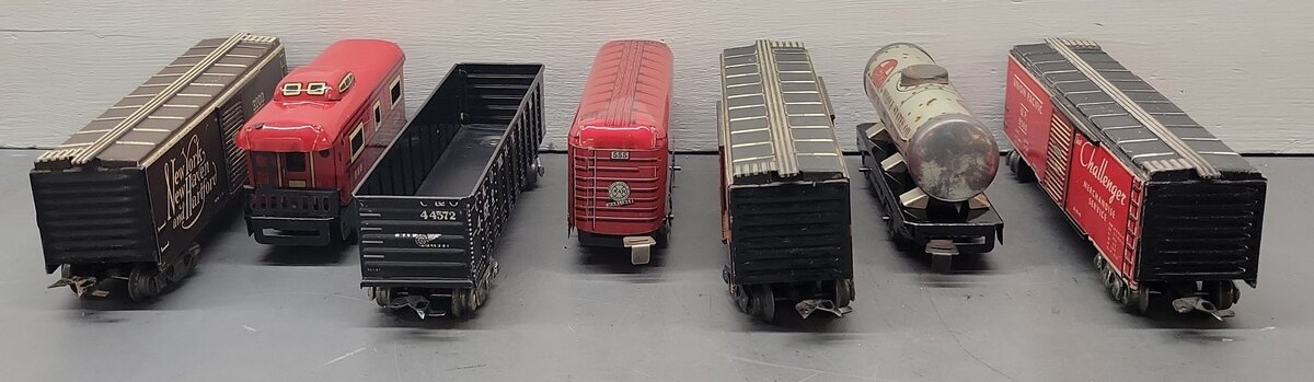 Marx O Gauge Vintage Freight Cars #553,556,90171,3200,9100,9100,44572 [7] VG