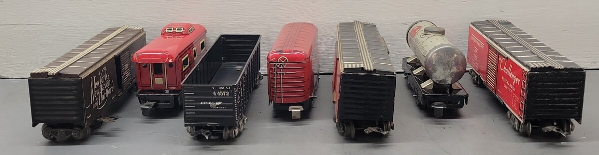Marx O Gauge Vintage Freight Cars #553,556,90171,3200,9100,9100,44572 [7] VG