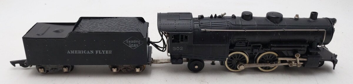 American Flyer 302 Vintage S Reading 4-4-2 Atlantic Steam Locomotive & Tender VG