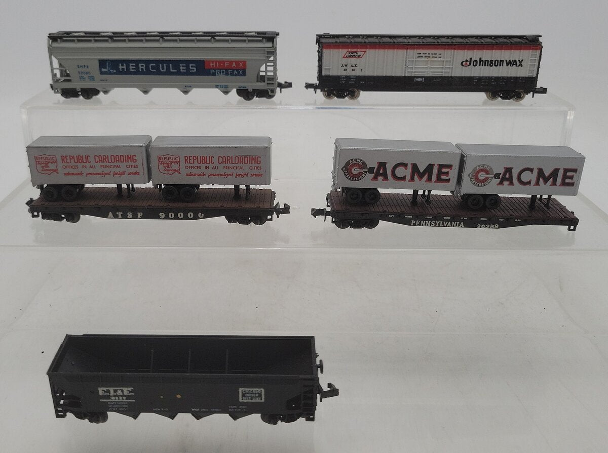 Atlas, Trix, & MRC N Scale Assorted Freight Cars: #30259, #49105, #52000 [5] VG