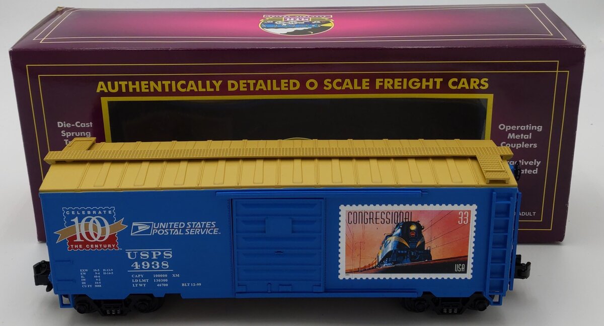 MTH 20-93057 O Gauge US Post Office 40' Single Door Boxcar #4938 LN/Box