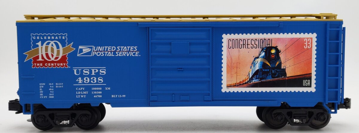 MTH 20-93057 O Gauge US Post Office 40' Single Door Boxcar #4938 LN/Box