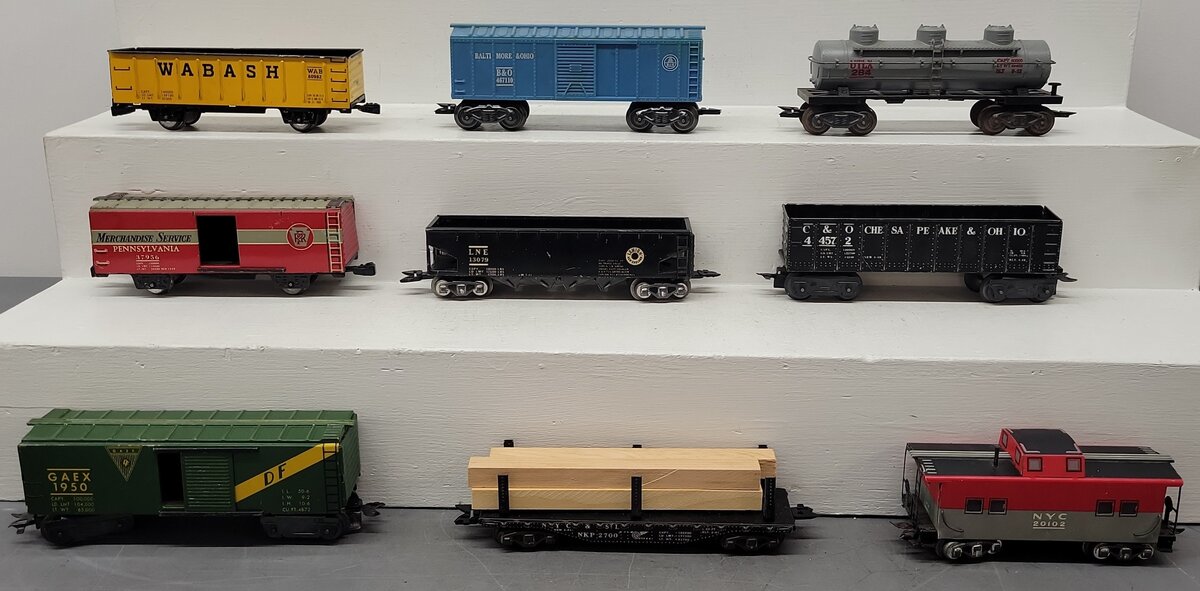 Marx O Vintage Freight Cars #13079,467110,80982,37956,20102,2700,1950,44572 [9] VG