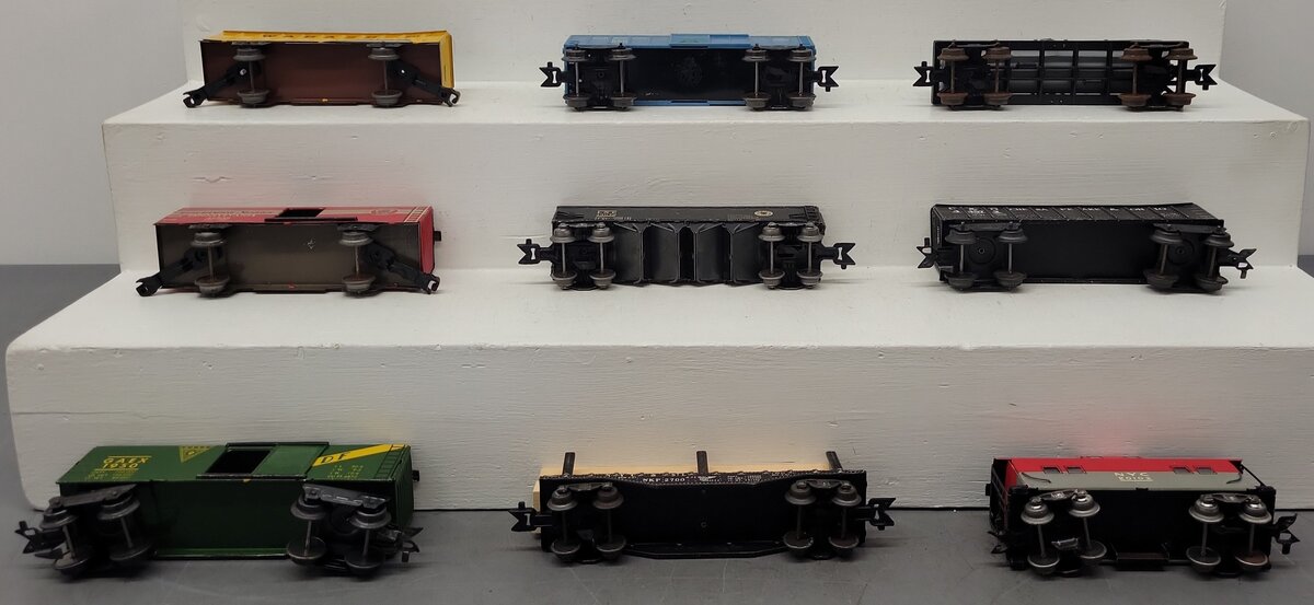 Marx O Vintage Freight Cars #13079,467110,80982,37956,20102,2700,1950,44572 [9] VG