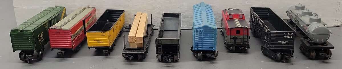 Marx O Vintage Freight Cars #13079,467110,80982,37956,20102,2700,1950,44572 [9] VG