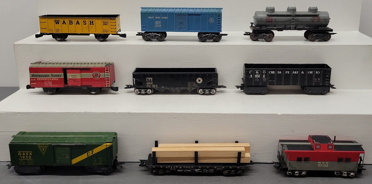 Marx O Vintage Freight Cars #13079,467110,80982,37956,20102,2700,1950,44572 [9] VG