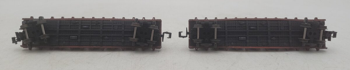 AHM 44551-J N Scale ATSF & Pennsylvania 2 Pcs. Flatcars w/Cable Reels EX/Box