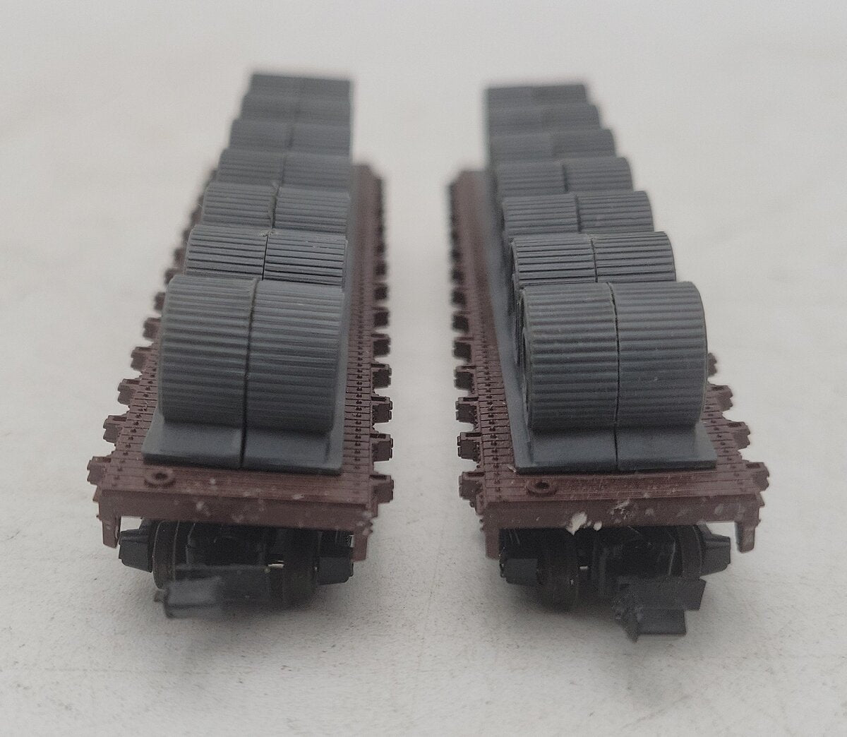 AHM 44551-J N Scale ATSF & Pennsylvania 2 Pcs. Flatcars w/Cable Reels EX/Box