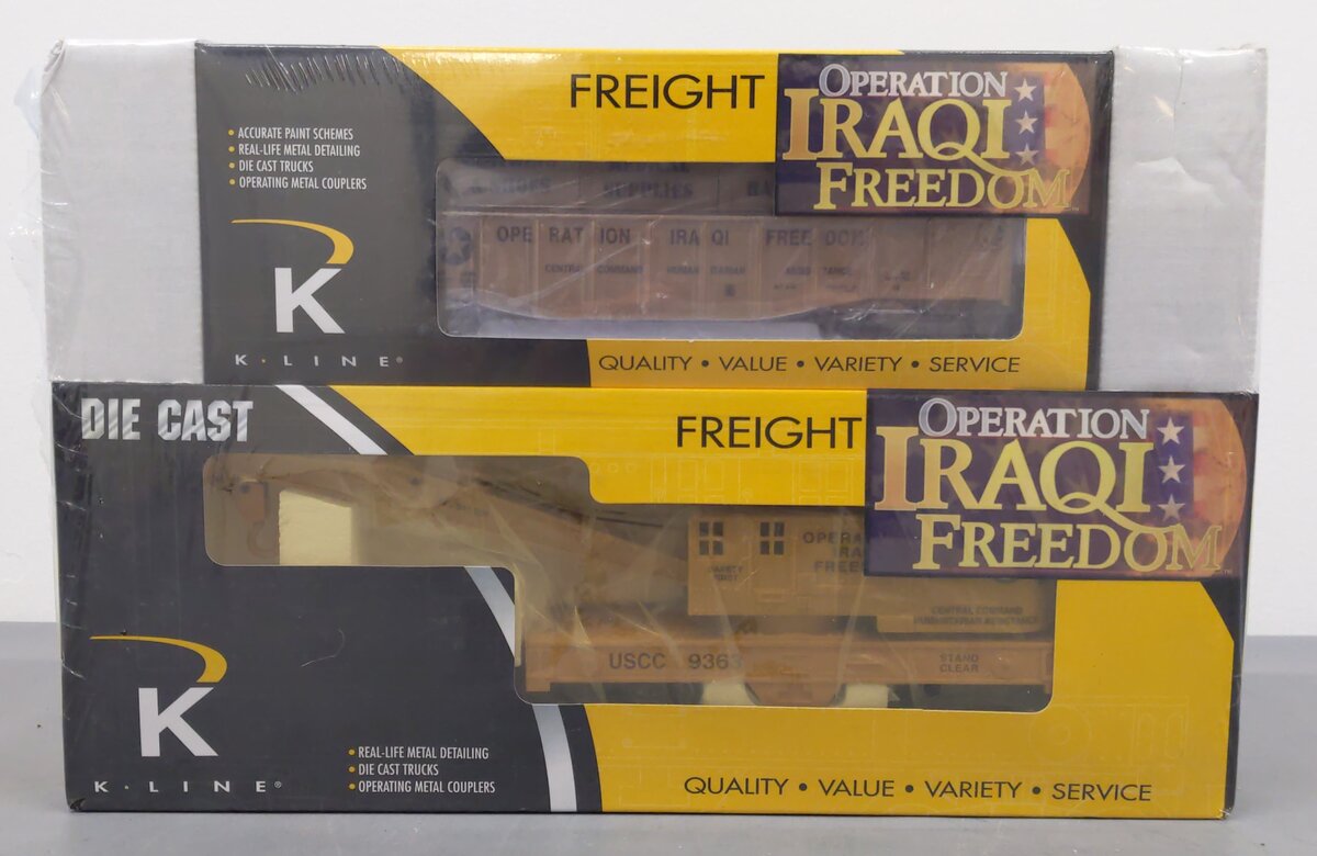 K-Line K651-8011A Iraqi Freedom Gondola & Crane Car MT/Box