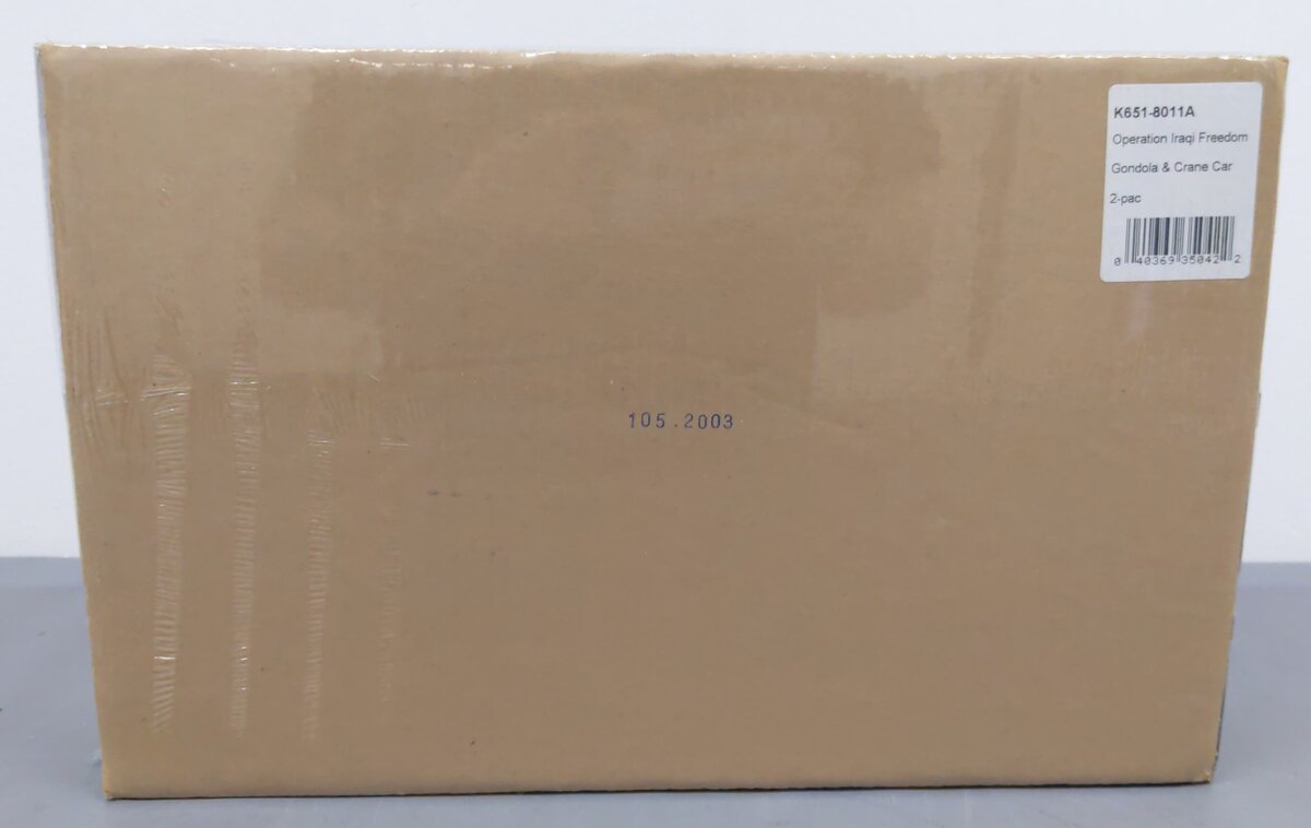 K-Line K651-8011A Iraqi Freedom Gondola & Crane Car MT/Box