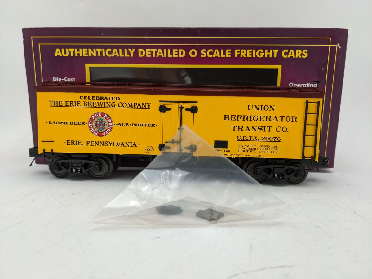 MTH 20-90352E O Gauge Erie Brewing Company 36' Wood sided Reefer #29076 LN/Box