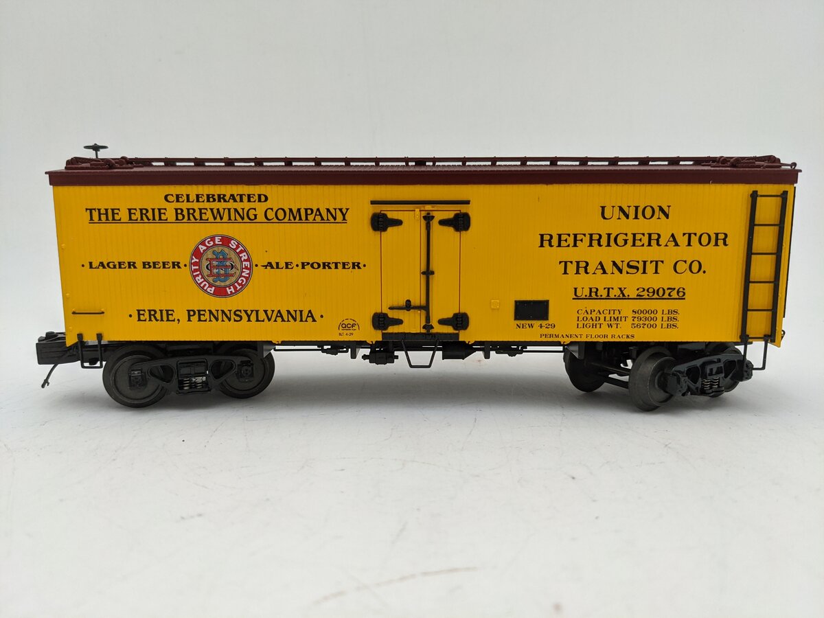 MTH 20-90352E O Gauge Erie Brewing Company 36' Wood sided Reefer #29076 LN/Box