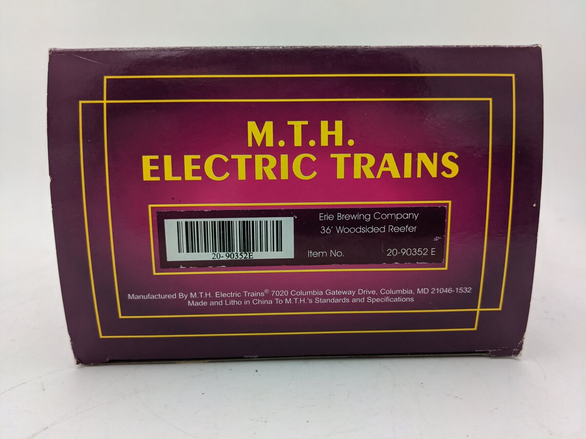 MTH 20-90352E O Gauge Erie Brewing Company 36' Wood sided Reefer #29076 LN/Box