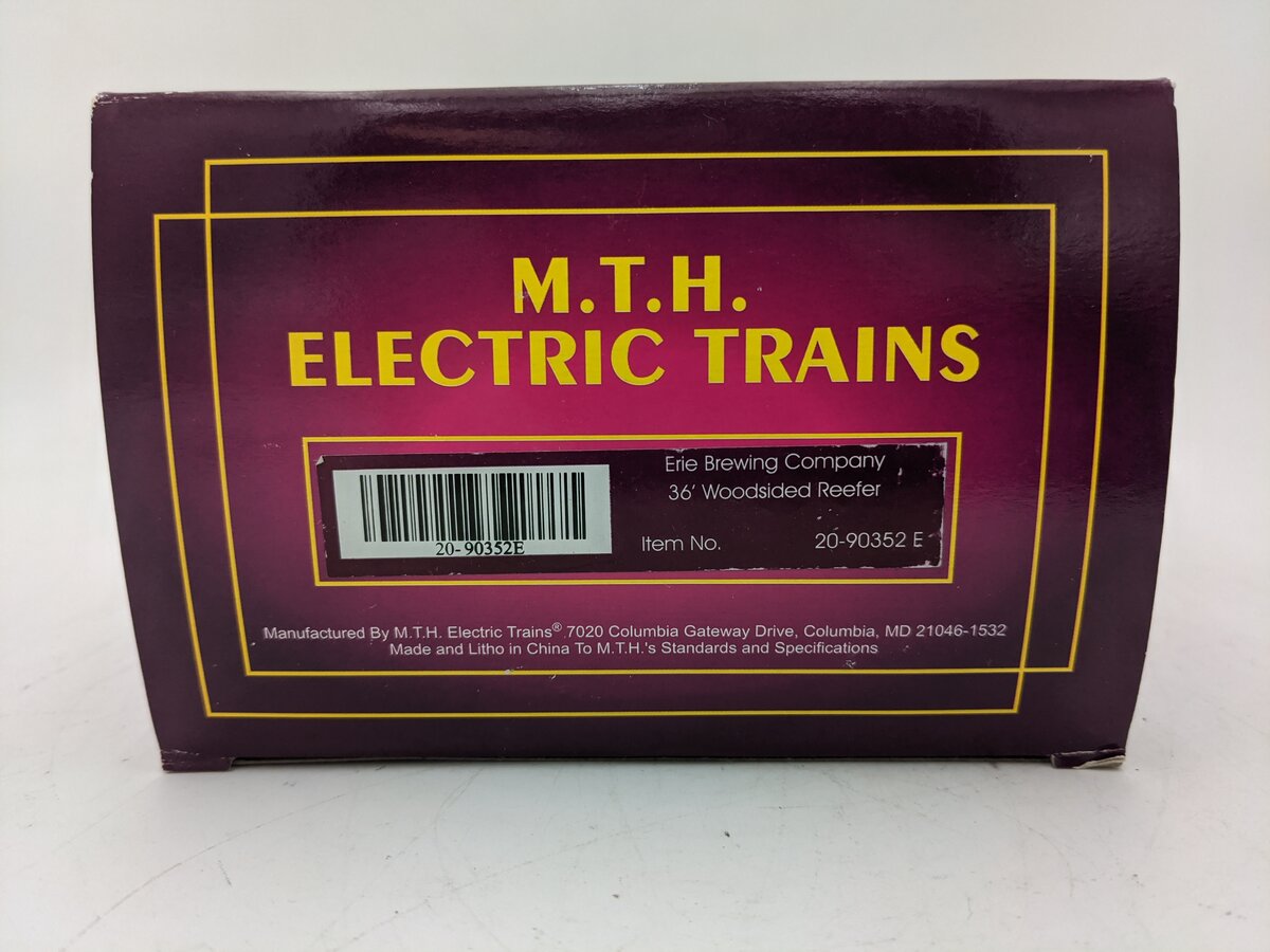 MTH 20-90352E O Gauge Erie Brewing Company 36' Wood sided Reefer #29076 LN/Box
