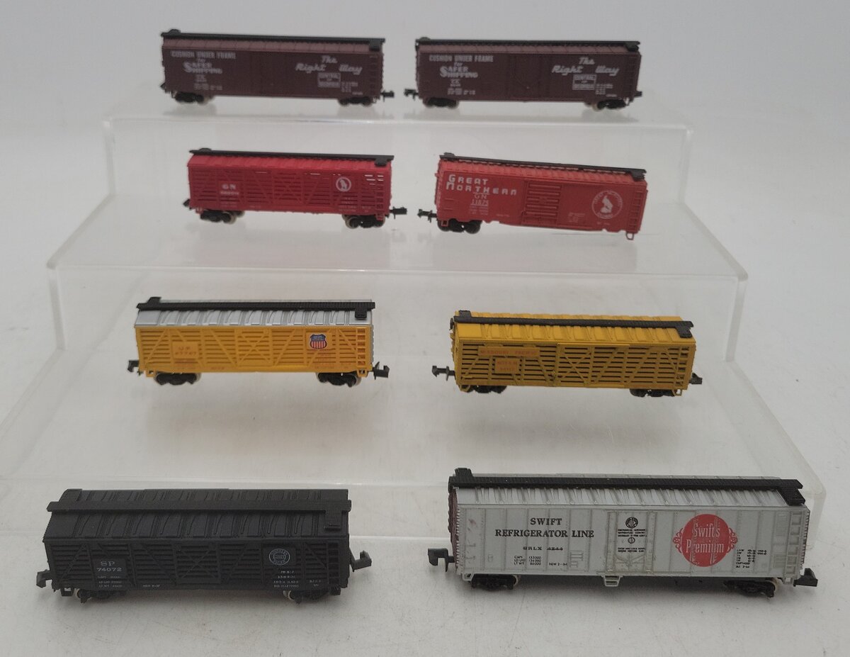 Bachmann, Trix & Atlas N Scale Assorted Boxcars: #47747, #74072, #682014 [8] EX