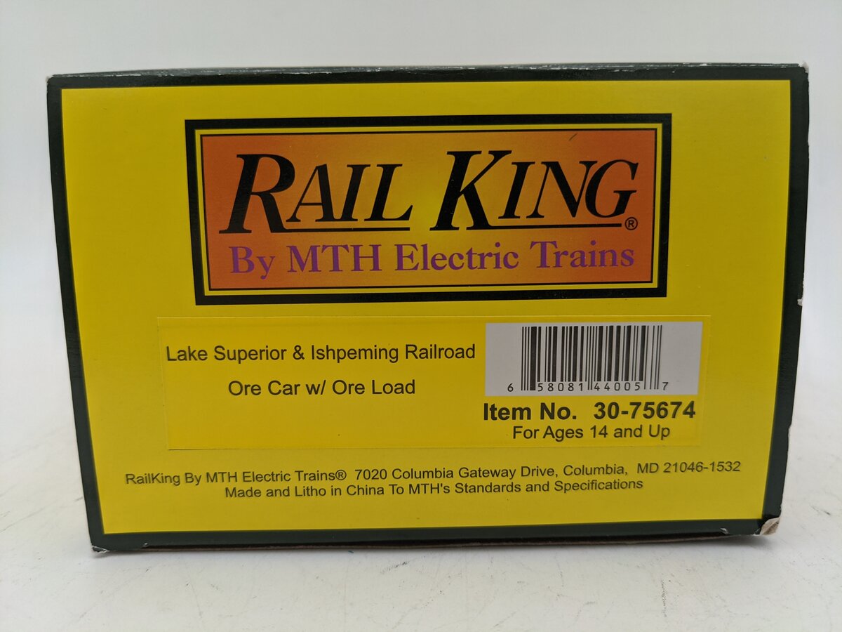 MTH 30-75674 O Gauge Lake Superior & Ishpeming Ore Car W/ Load #1608 EX/Box
