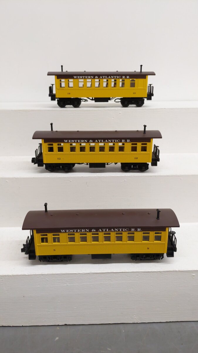 MTH 30-6400 O Gauge Western & Atlantic Overton Passenger Coach 3 Car Set VG/Box