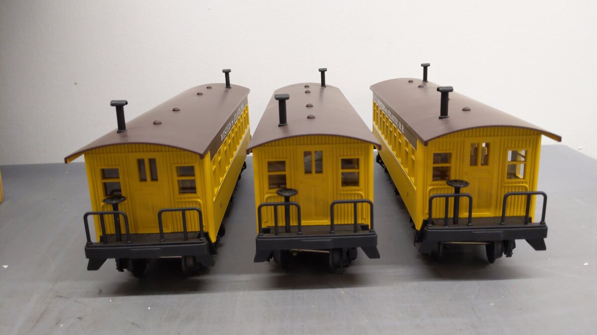 MTH 30-6400 O Gauge Western & Atlantic Overton Passenger Coach 3 Car Set VG/Box