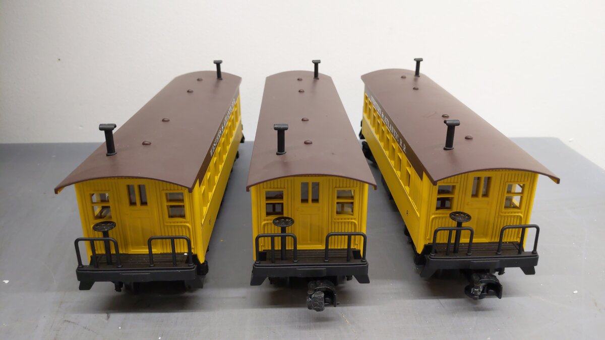 MTH 30-6400 O Gauge Western & Atlantic Overton Passenger Coach 3 Car Set VG/Box