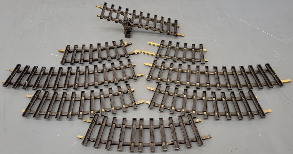 LGB G Scale Assorted Curved and Bumper Track Sections [8] VG